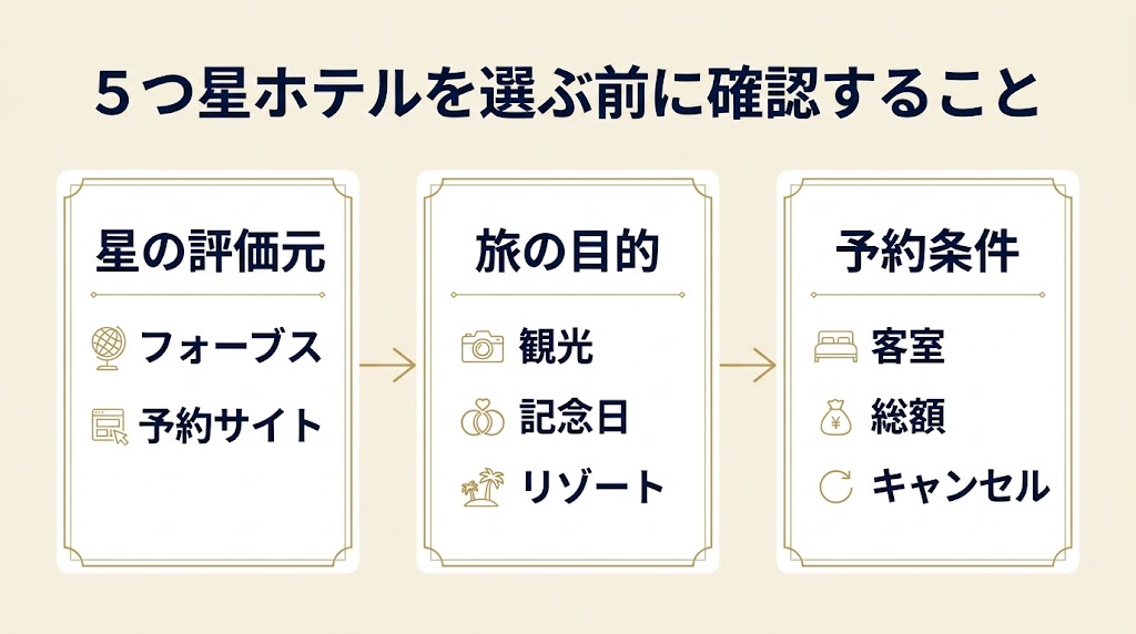 5つ星ホテルを選ぶ前に確認すること