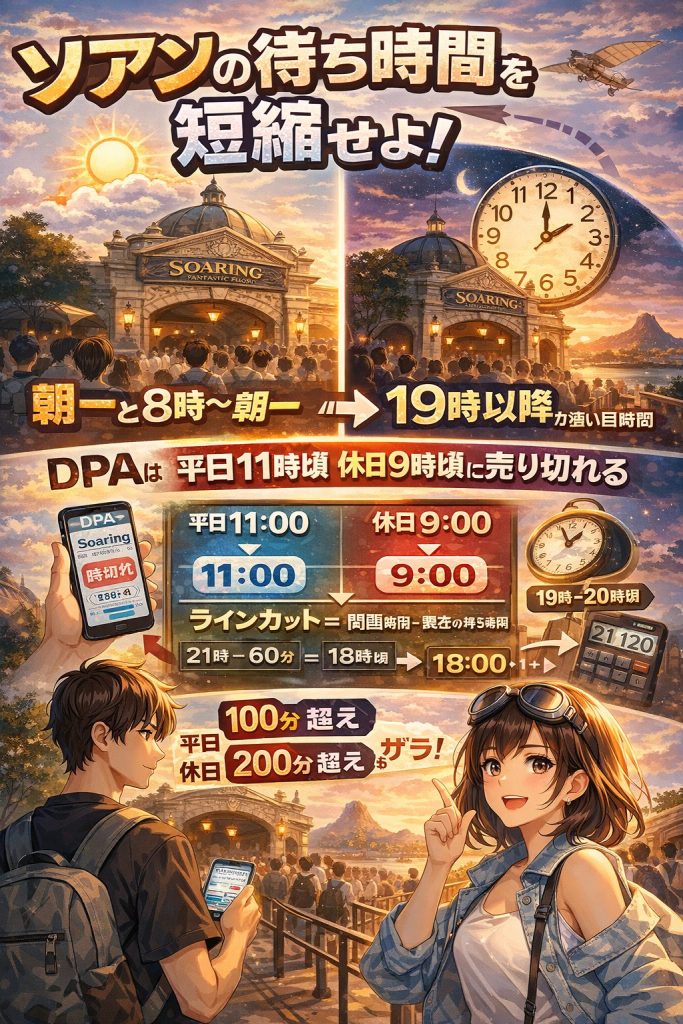 ソアリンのすいてる時間から、DPAの売り切れ時刻、ラインカットの計算方法まで