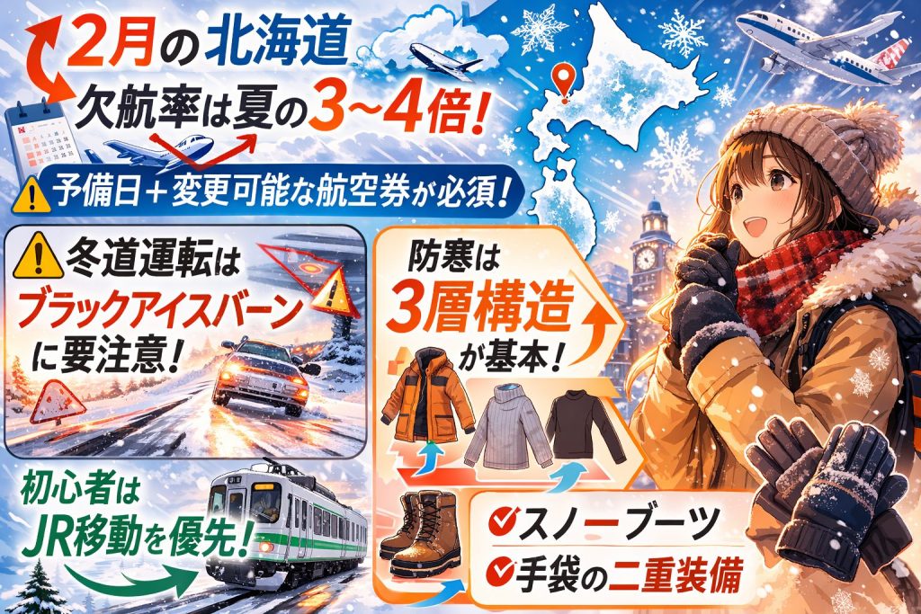 北海道冬の旅行注意ガイド
