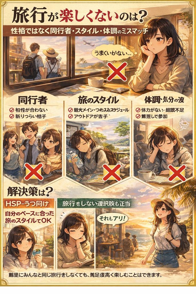 旅行が楽しめない理由