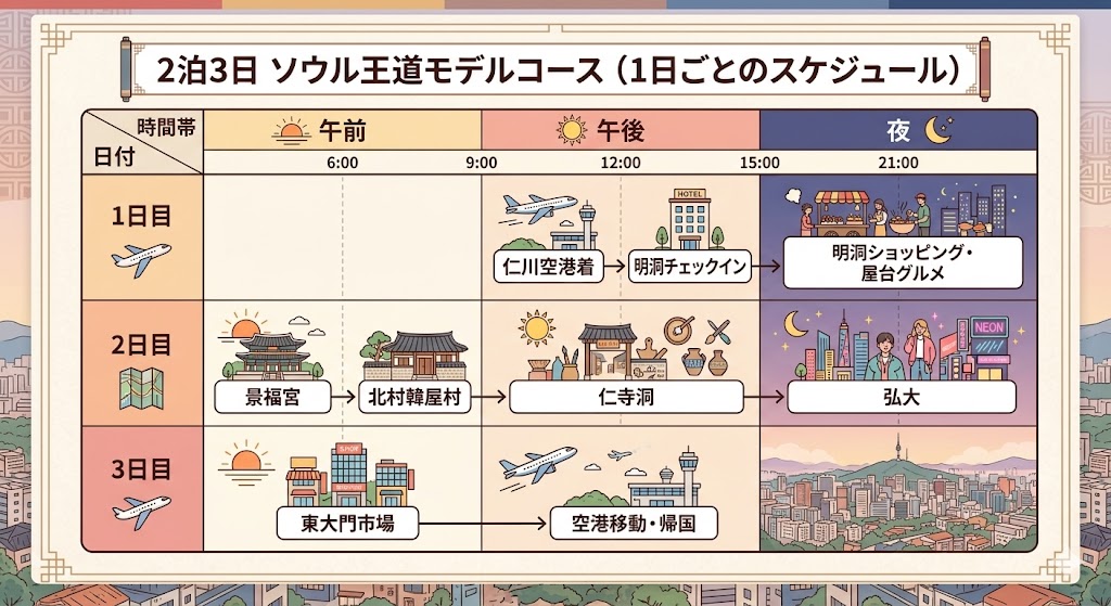 2泊3日 ソウル王道モデルコース