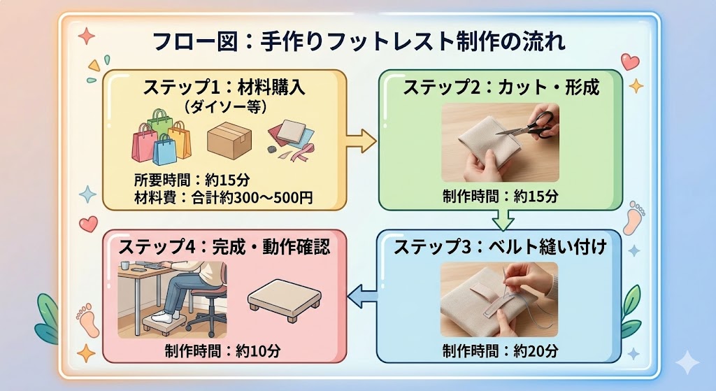 手作りフットレスト制作の流れ