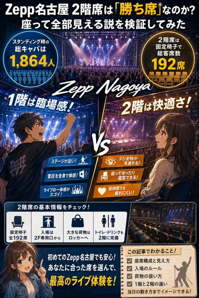 Zepp名古屋 2階席ガイド